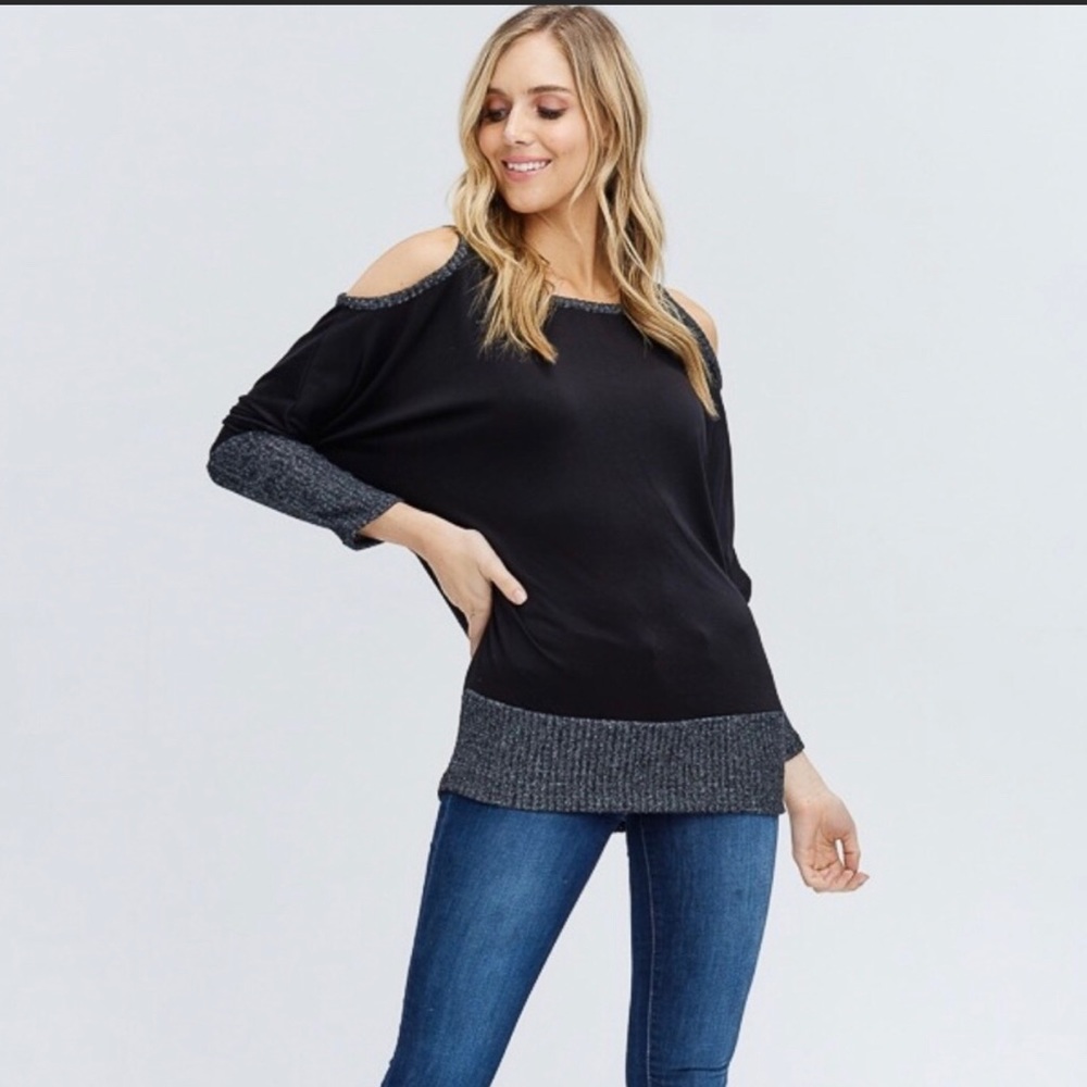 Cold Shoulder Knit Top